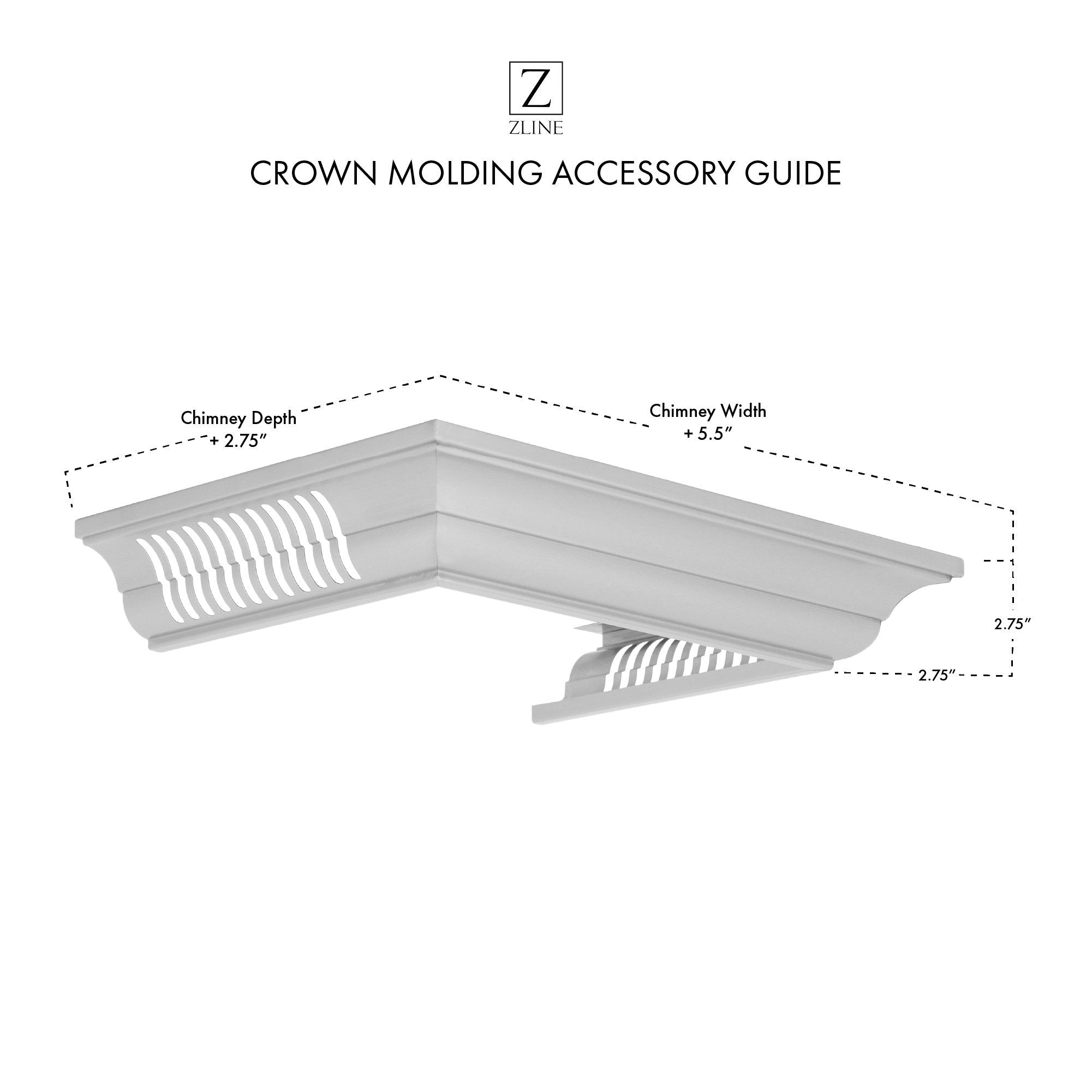 ZLINE Crown Molding in Stainless Steel with Built-in Bluetooth Speakers (CM6-BT-KF1/KF2) - Rustic Kitchen & Bath - Crown Molding - ZLINE Kitchen and Bath