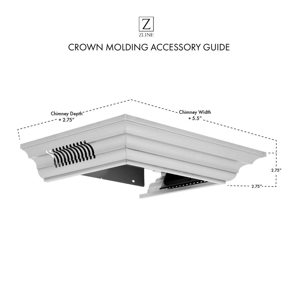 ZLINE Crown Molding in Stainless Steel with Built-in Bluetooth Speakers (CM6-BT-KN/KN4) - Rustic Kitchen & Bath - Range Hood Accessories - Rustic Kitchen & Bath
