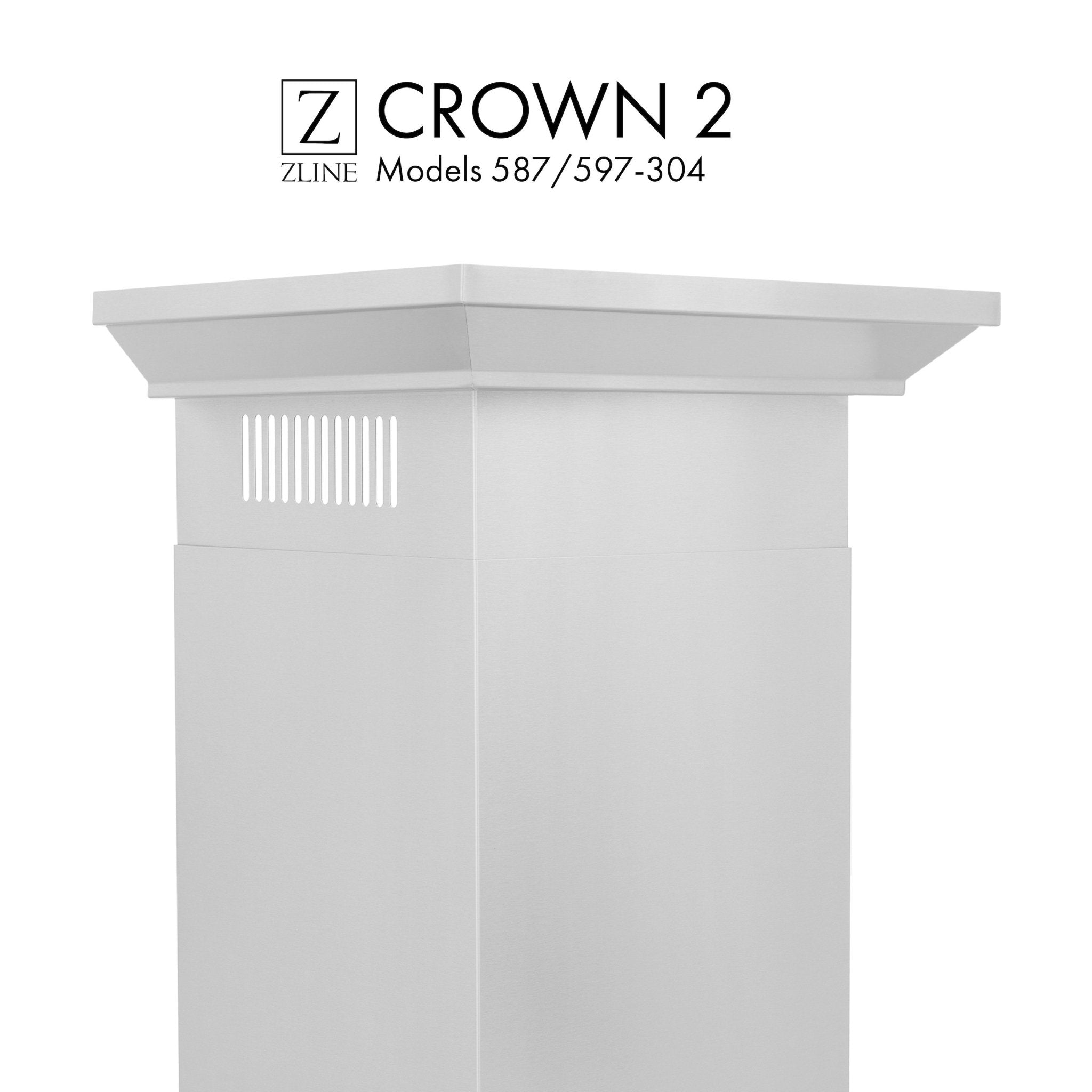 ZLINE Crown Molding Profile 2 for Wall Mount Range Hood (CM2-587/597-304) - Rustic Kitchen & Bath - Crown Molding - ZLINE Kitchen and Bath