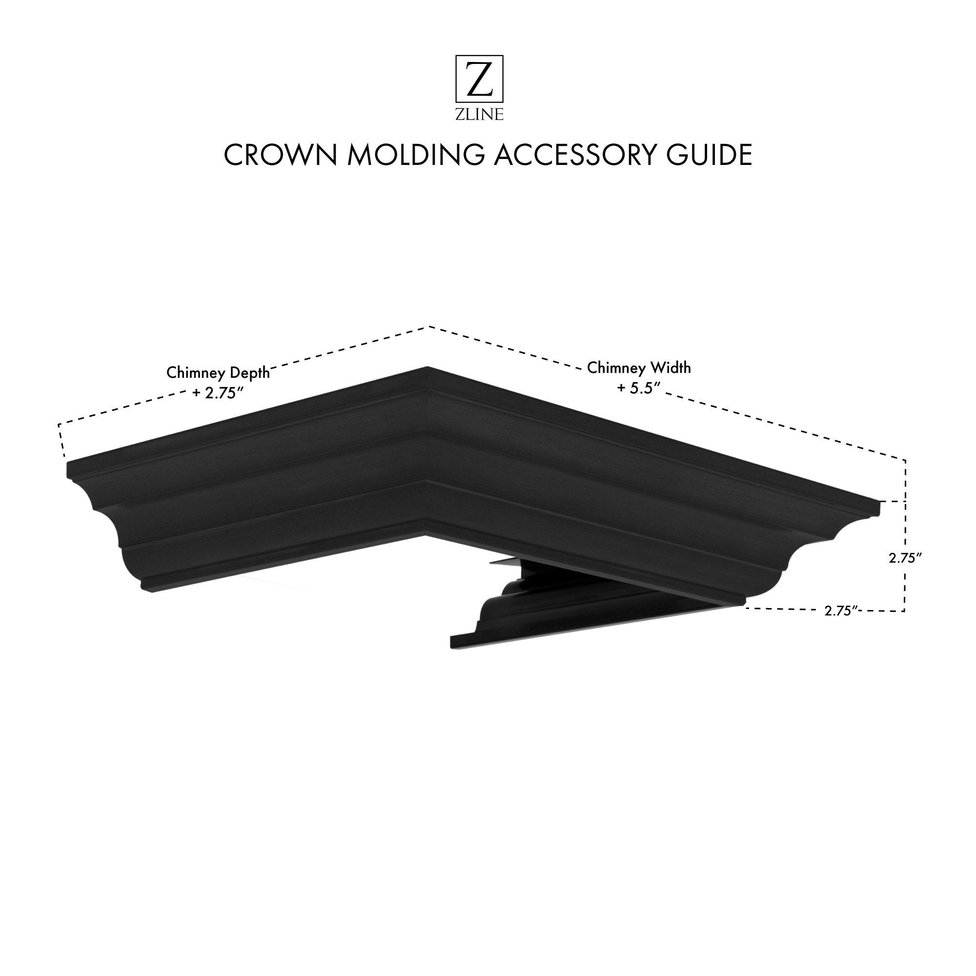 ZLINE Crown Molding Profile 6 for Wall Mount Range Hood (CM6-BSKEN) - Rustic Kitchen & Bath - Range Hood Accessories - Rustic Kitchen & Bath