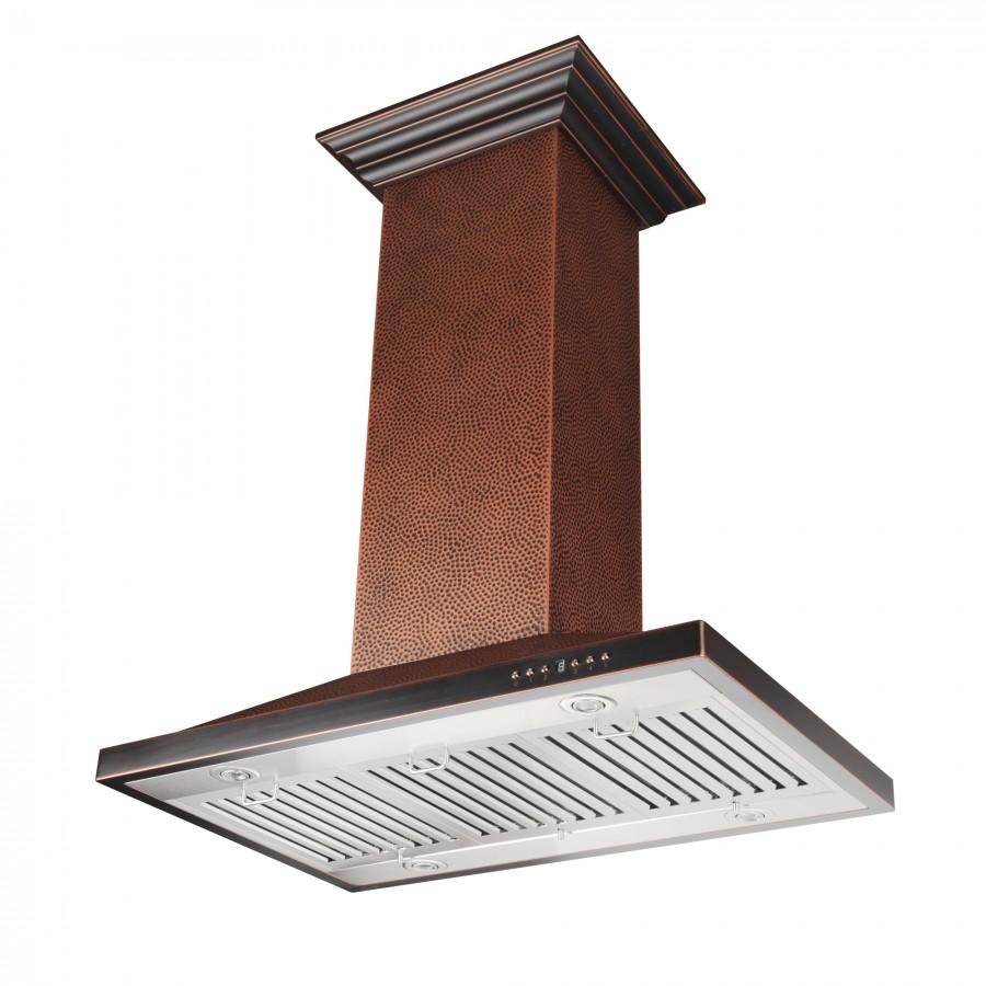 ZLINE Designer Series Hand-Hammered Copper Island Mount Range Hood (8GL2Hi) 