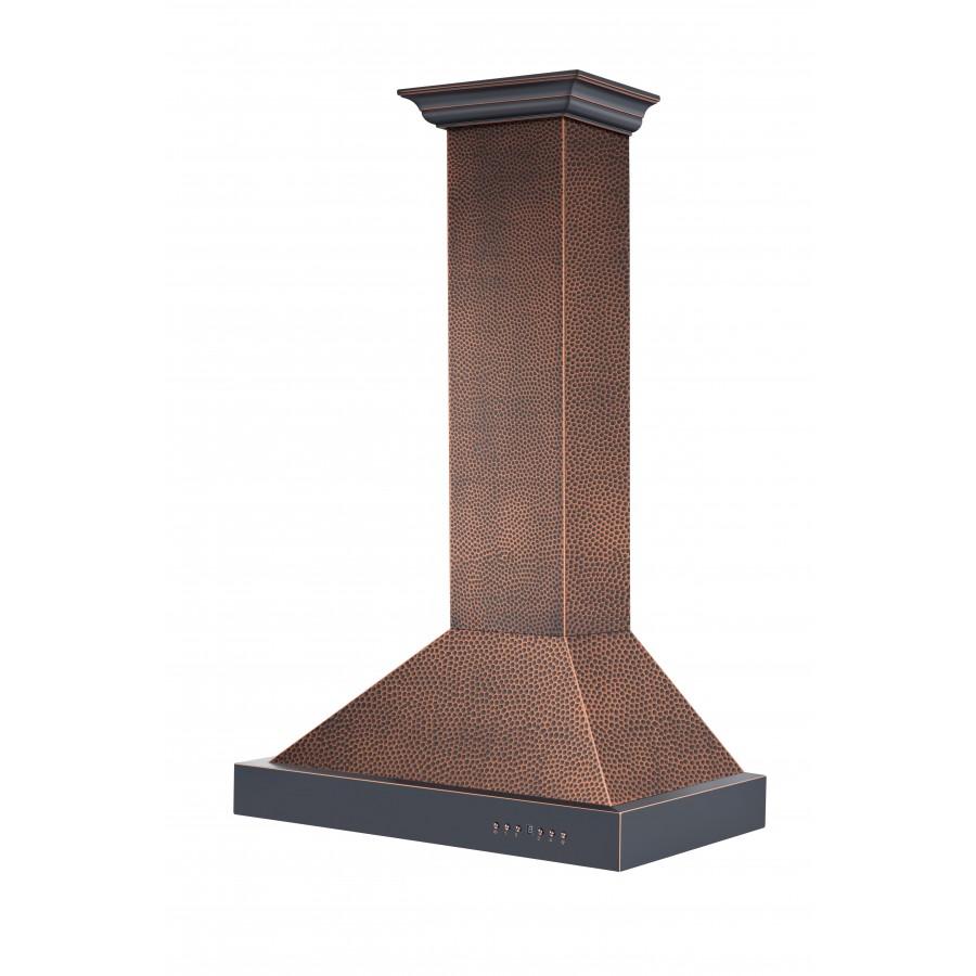 ZLINE Ducted Vent Designer Series Wall Mount Range Hood in Hand-Hammered Copper (KB2-HBXXX) main image.