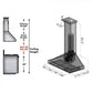 ZLINE Ducted Vent Designer Series Wall Mount Range Hood in Hand-Hammered Copper (KB2-HBXXX) dimensional diagram.
