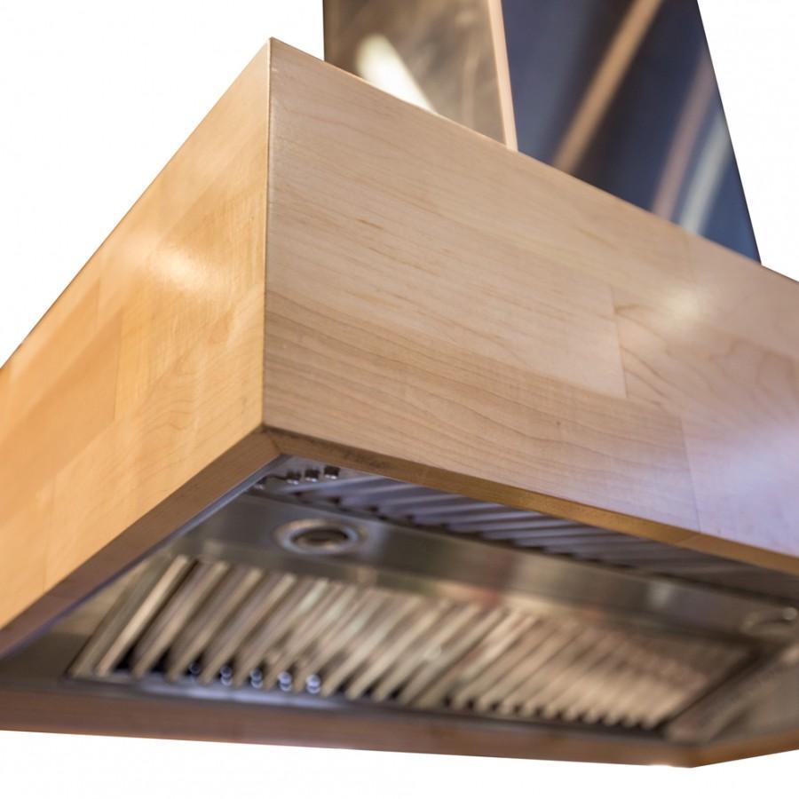 ZLINE Designer Series Wooden Wall Mount Range Hood in Maple Butcher Block (681M) 