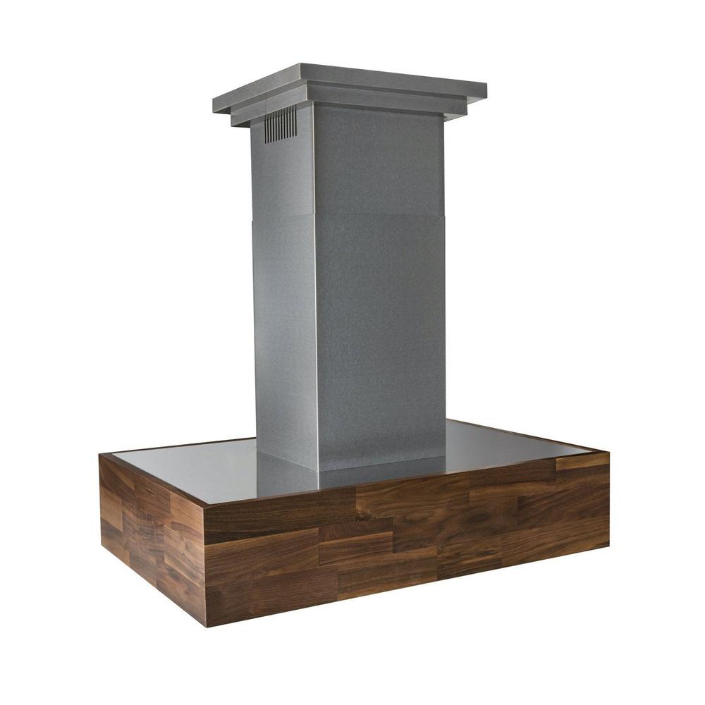ZLINE 30 in. Convertible Designer Series Wooden Wall Mount Range Hood in Walnut Butcher Block (681W-30) main image.