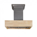 ZLINE Dual Remote Blower Designer Series Wooden Wall Mount Range Hood in Maple Butcher Block (681M-RD) 36 Inch