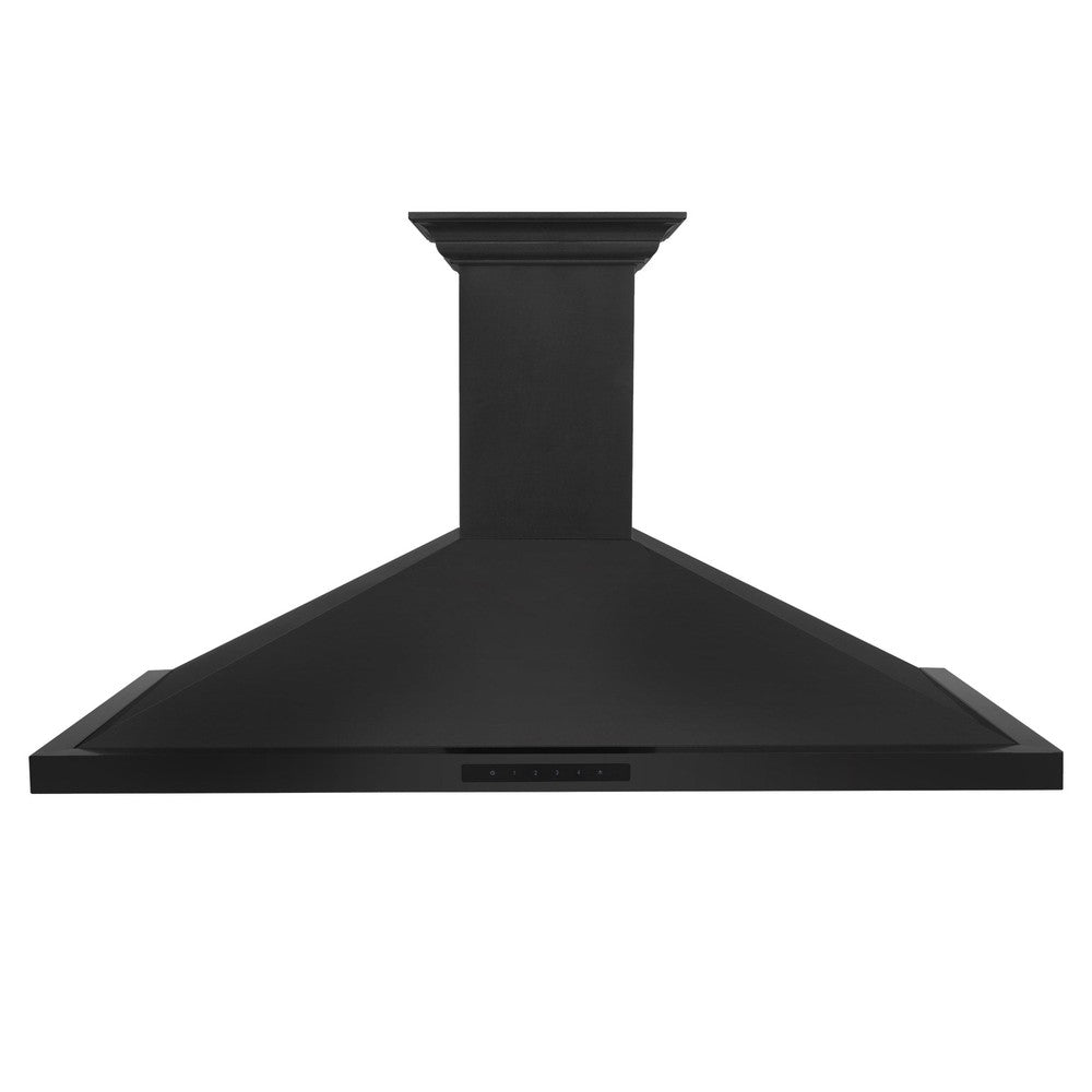 ZLINE Ducted Vent Wall Mount Range Hood in Black Stainless Steel with Built-in ZLINE CrownSound Bluetooth Speakers (BSKBNCRN-BT) 