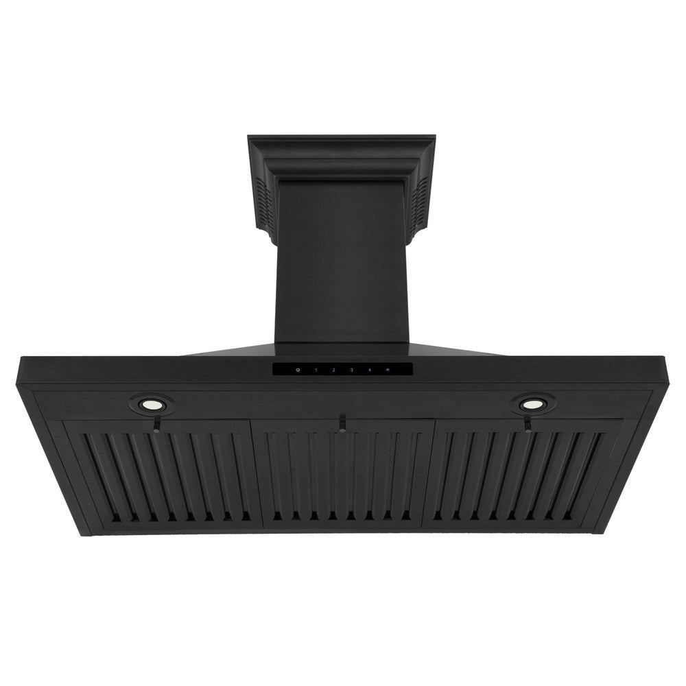 ZLINE Ducted Vent Wall Mount Range Hood in Black Stainless Steel with Built-in CrownSound™ Bluetooth Speakers (BSKBNCRN-BT) - Rustic Kitchen & Bath - Range Hood Accessories - ZLINE Kitchen and Bath