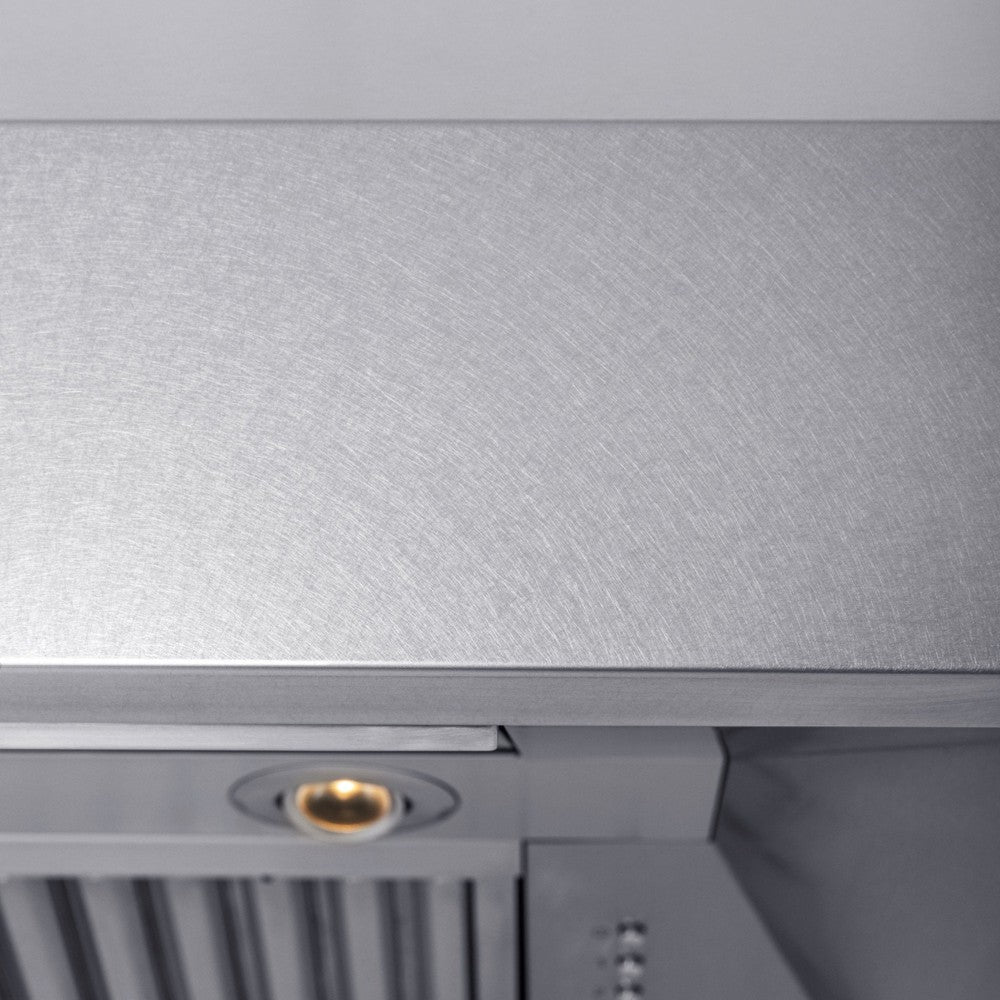 ZLINE Fingerprint Resistant Stainless Steel Under Cabinet Range Hood (8685S) front, under.