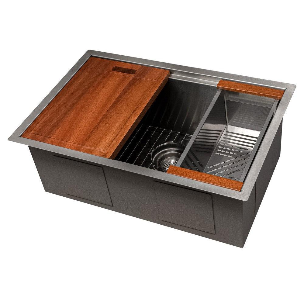 ZLINE 27 in. Garmisch Undermount Single Bowl Kitchen Sink with Bottom Grid and Accessories with Color Options (SLS-27) main image.