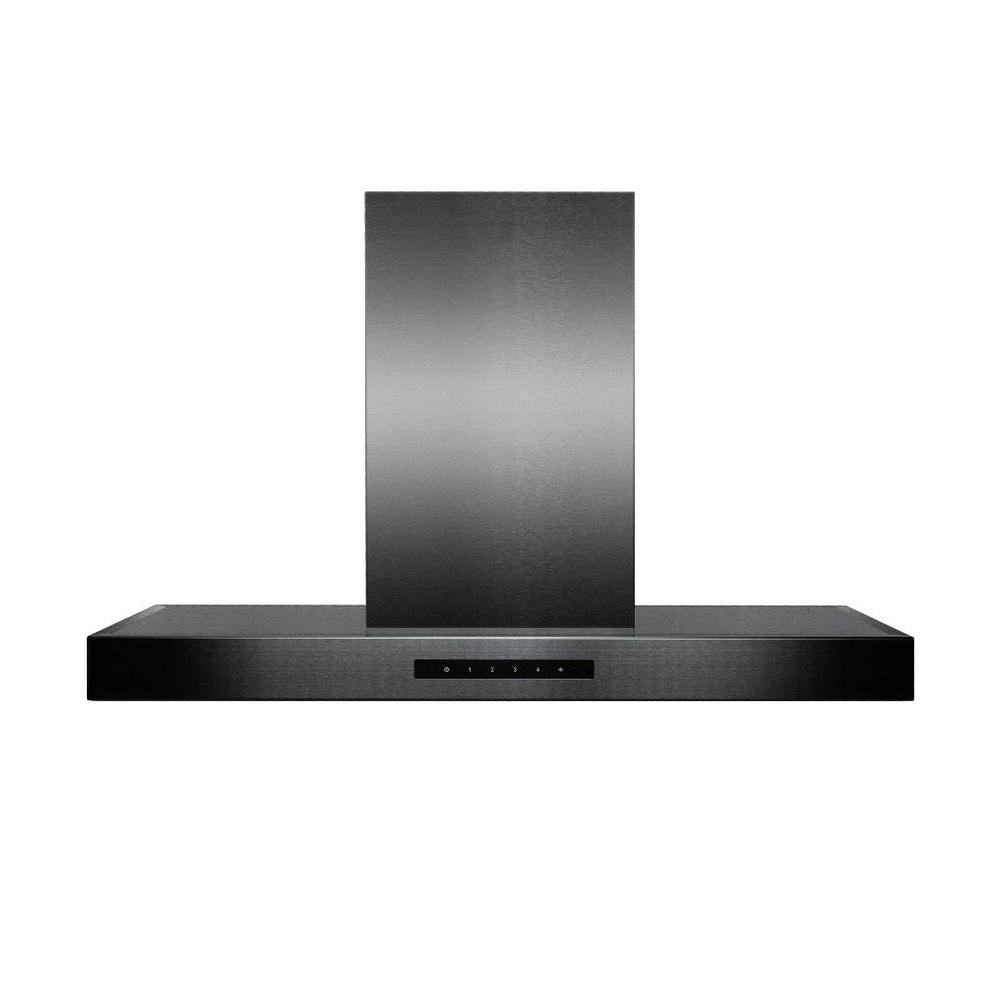 ZLINE Convertible Island Mount Range Hood in Black Stainless Steel (BSKE2iN) front.
