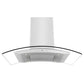 ZLINE Convertible Vent Island Mount Range Hood in Stainless Steel and Glass (GL14i) front, under.