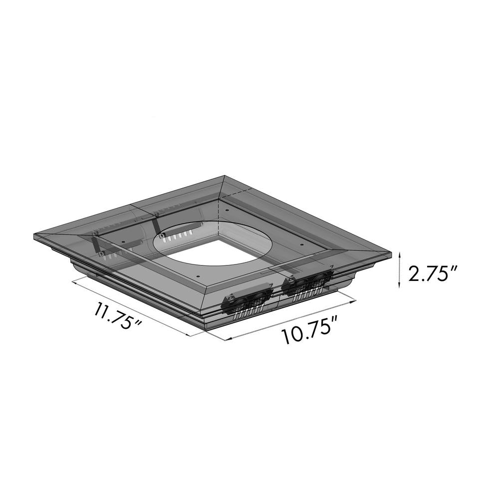 ZLINE Ducted Vent Island Mount Range Hood in Stainless Steel with Built-in ZLINE CrownSound Bluetooth Speakers (GL1iCRN-BT) 