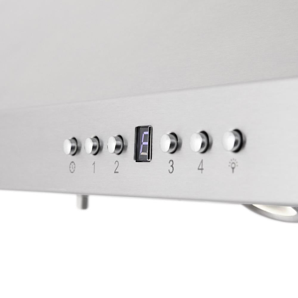 ZLINE Ducted Vent Island Mount Range Hood in Stainless Steel with Built-in ZLINE CrownSound Bluetooth Speakers (GL1iCRN-BT) 