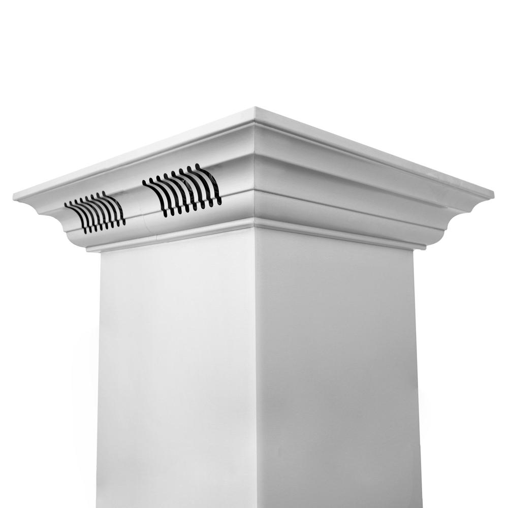 ZLINE Ducted Vent Island Mount Range Hood in Stainless Steel with Built-in ZLINE CrownSound Bluetooth Speakers (GL1iCRN-BT) 
