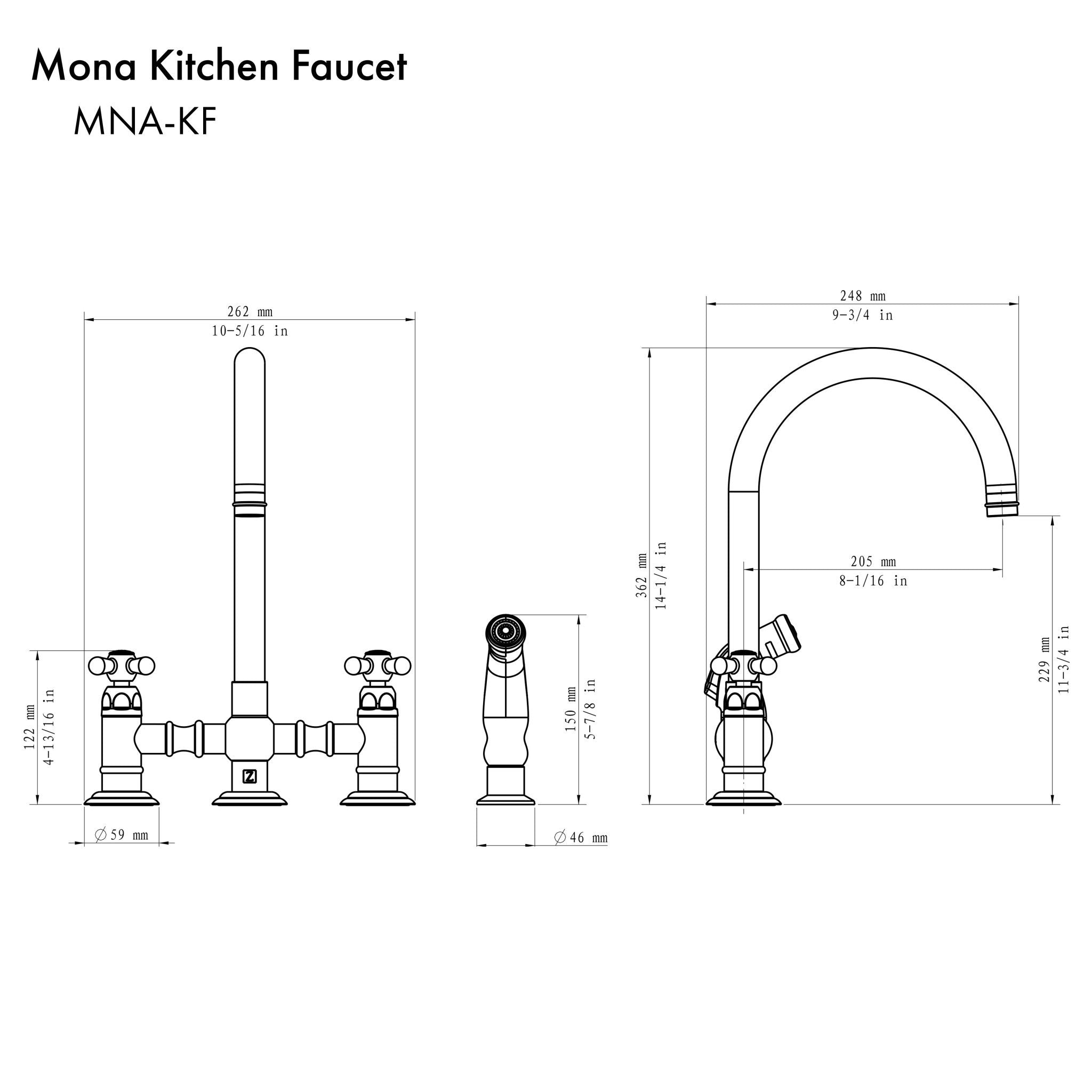 ZLINE Mona Kitchen Faucet (MNA-KF) - Rustic Kitchen & Bath - Kitchen Faucets - ZLINE Kitchen and Bath