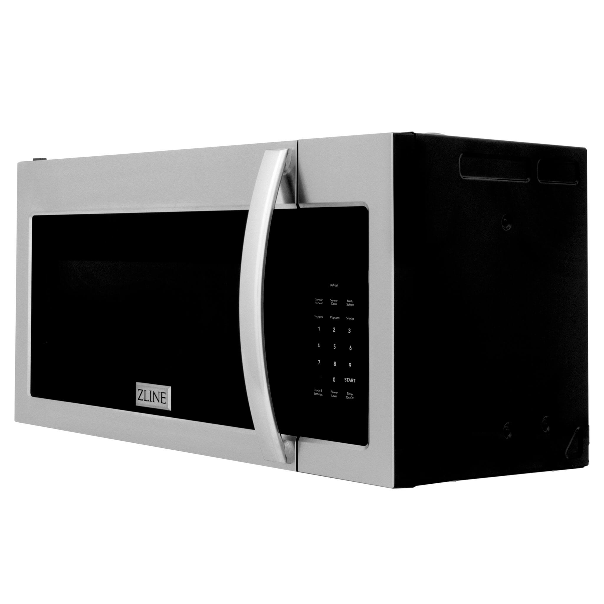 ZLINE Stainless Steel Over the Range Convection Microwave Oven with Modern Handle (MWO-OTR-30) Side View