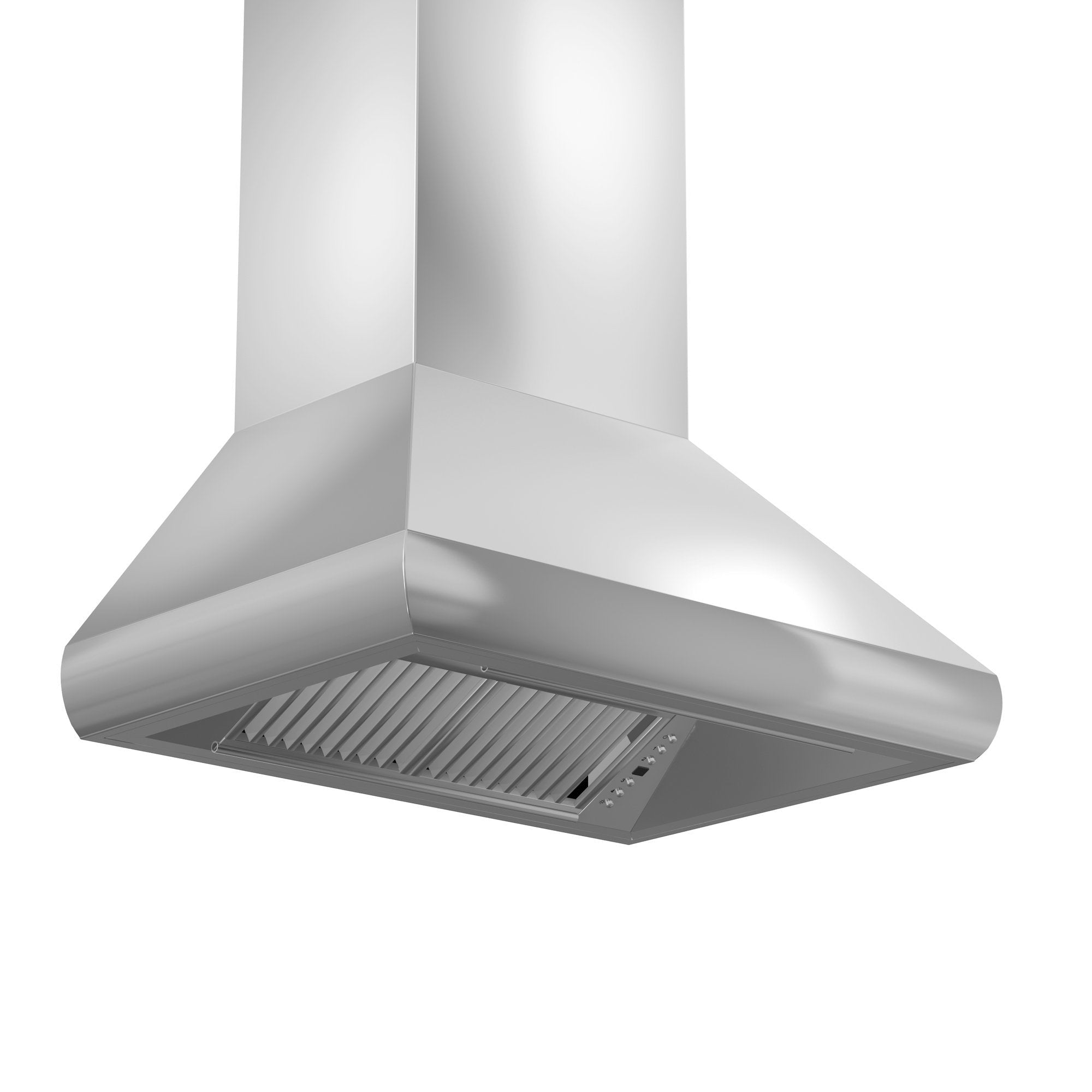 ZLINE Professional Convertible Vent Wall Mount Range Hood in Stainless Steel with Crown Molding (587CRN) side, under.