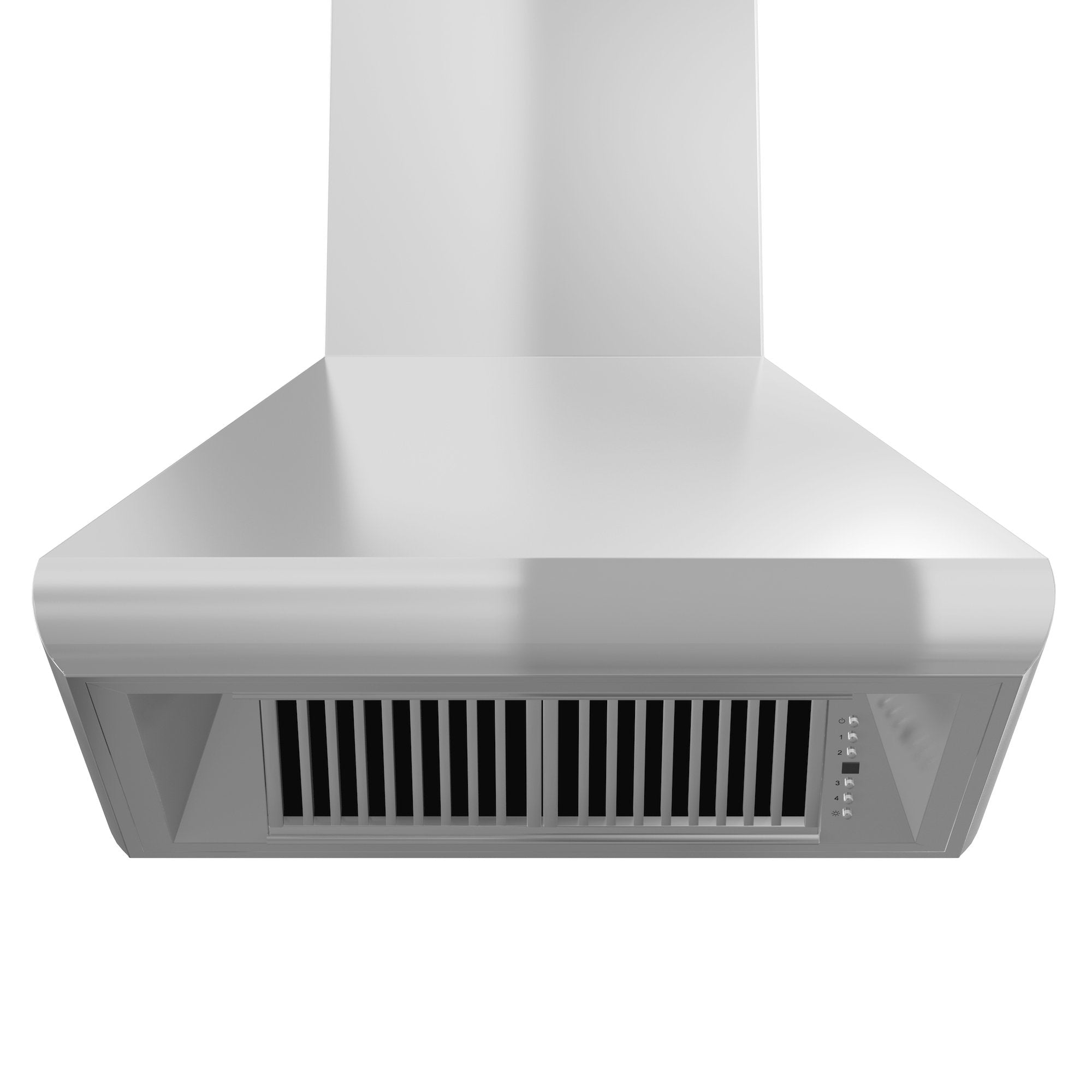 ZLINE Professional Convertible Vent Wall Mount Range Hood in Stainless Steel with Crown Molding (587CRN) front, under.
