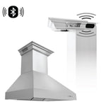 ZLINE Ducted Vent Wall Mount Range Hood in Stainless Steel with Built-in ZLINE CrownSound Bluetooth Speakers (667CRN-BT) 