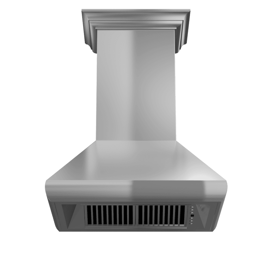 ZLINE Kitchen and Bath, ZLINE Professional Wall Mount Range Hood in Stainless Steel with Crown Molding (587), 587CRN-30,