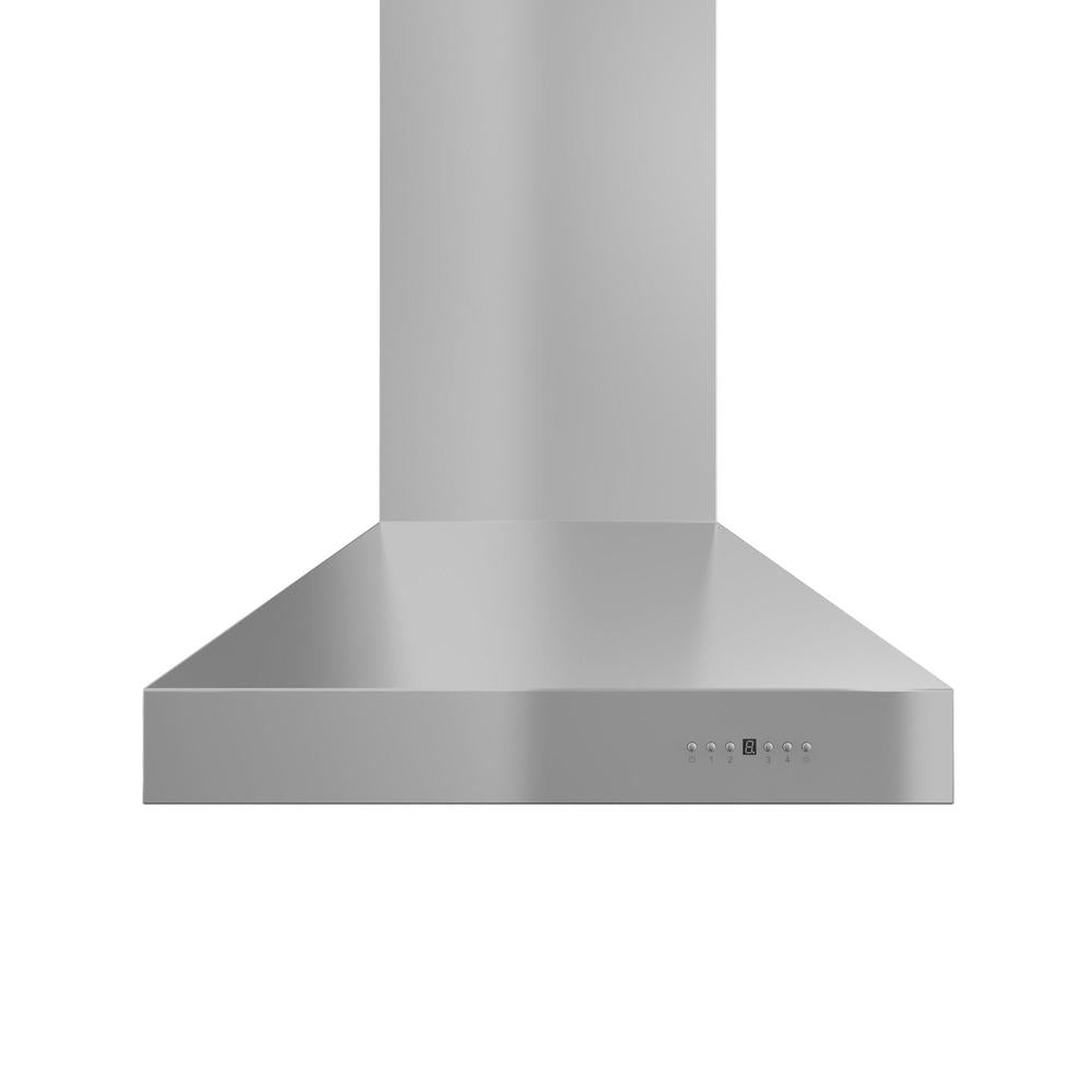 ZLINE Professional Convertible Vent Wall Mount Range Hood in Stainless Steel with Crown Molding (667CRN) 