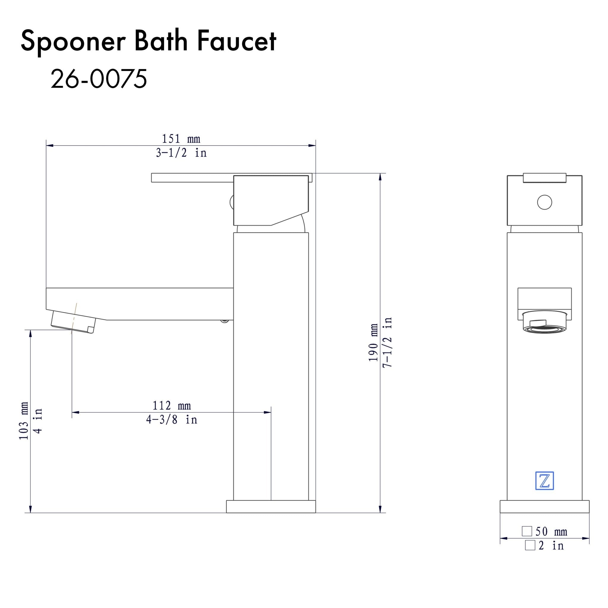 ZLINE Spooner Bath Faucet in Black Matte (SPN-BF-MB) - Rustic Kitchen & Bath - Faucets - ZLINE Kitchen and Bath