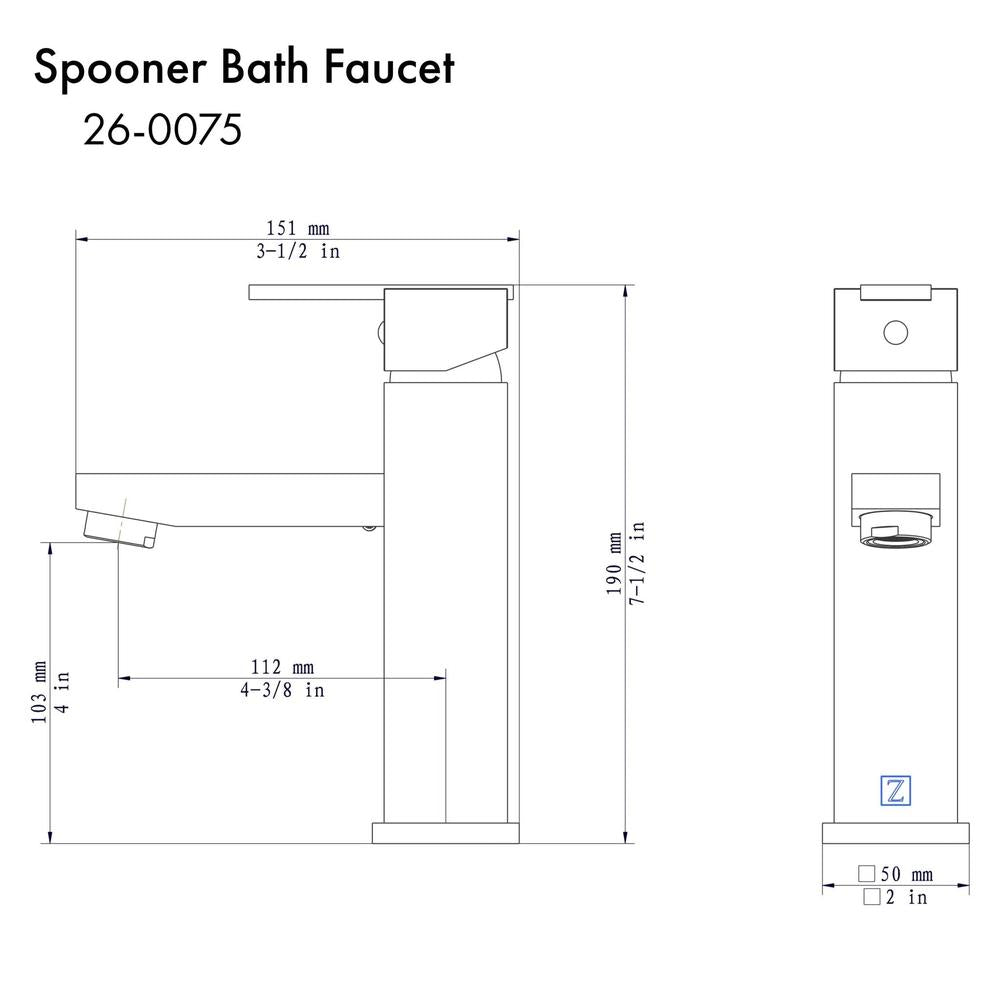 ZLINE Spooner Bath Faucet in Black Matte (SPN-BF-MB) 