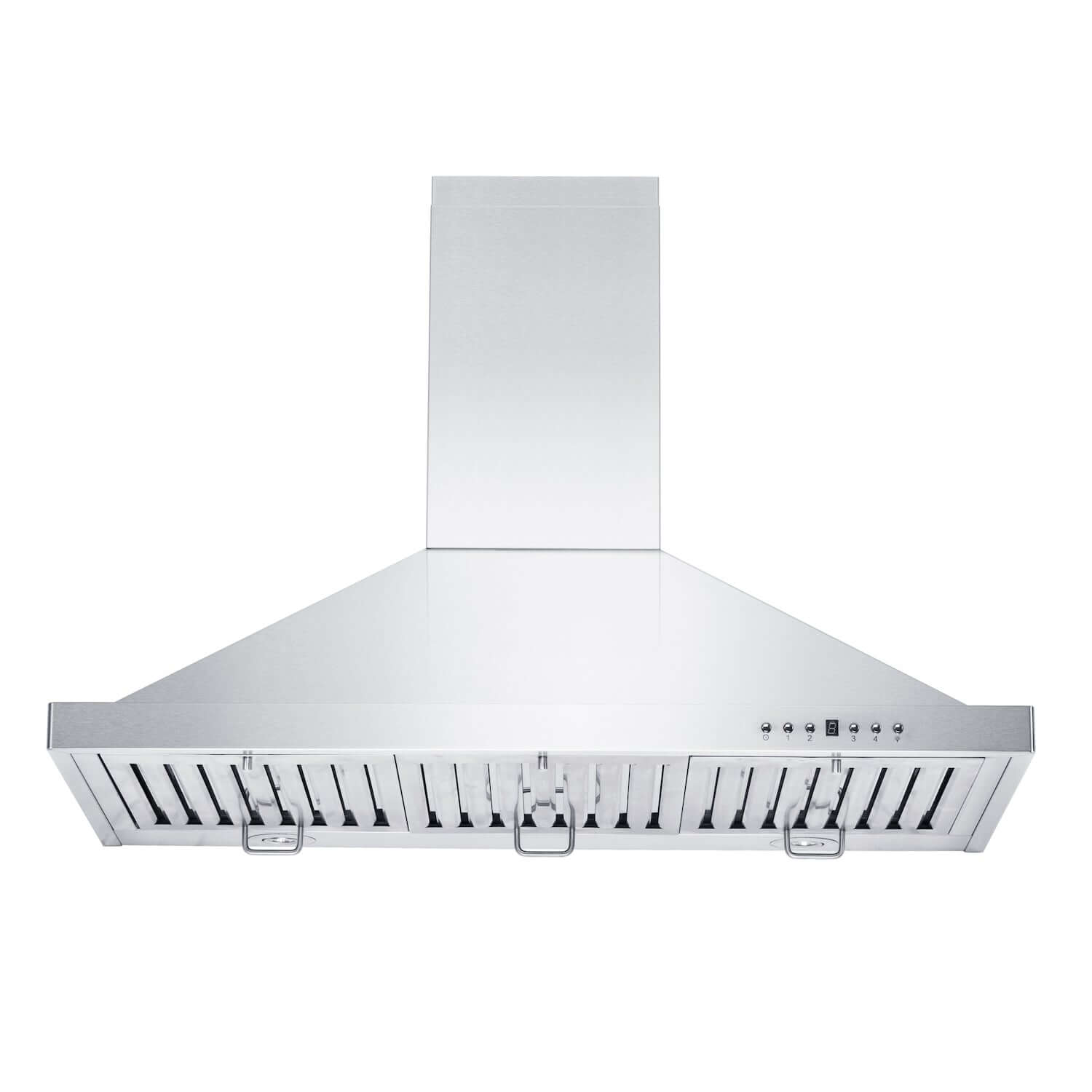 ZLINE Stainless Steel Convertible Vent Wall Mount Range Hood front-under angle.