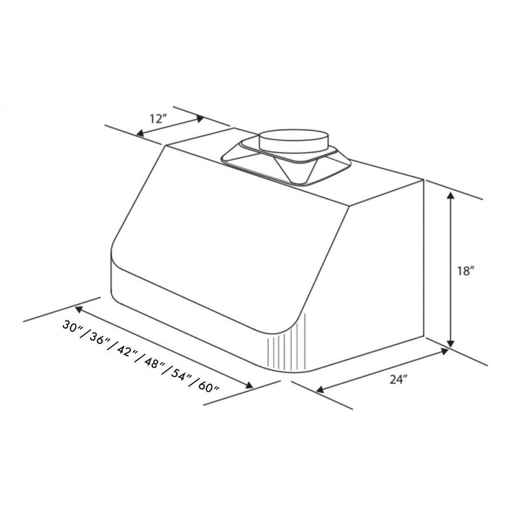 ZLINE Under Cabinet Range Hood in Stainless Steel with Recirculating Options (520) 