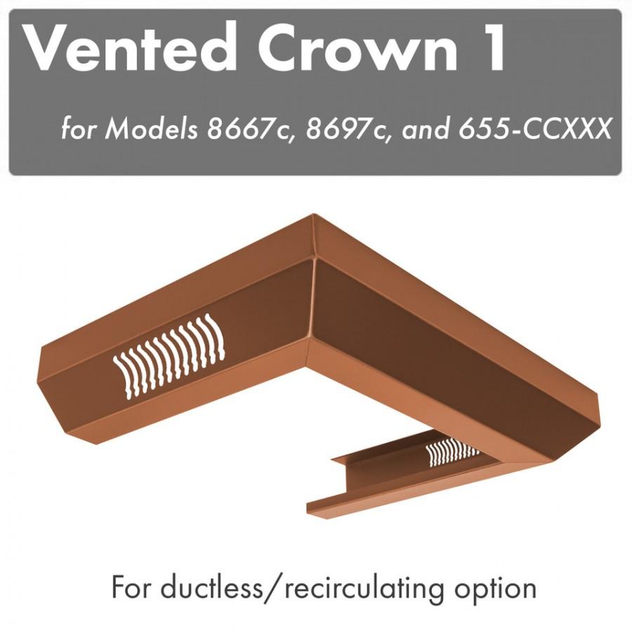 ZLINE Vented Crown Molding For Designer Range Hoods with Recirculating