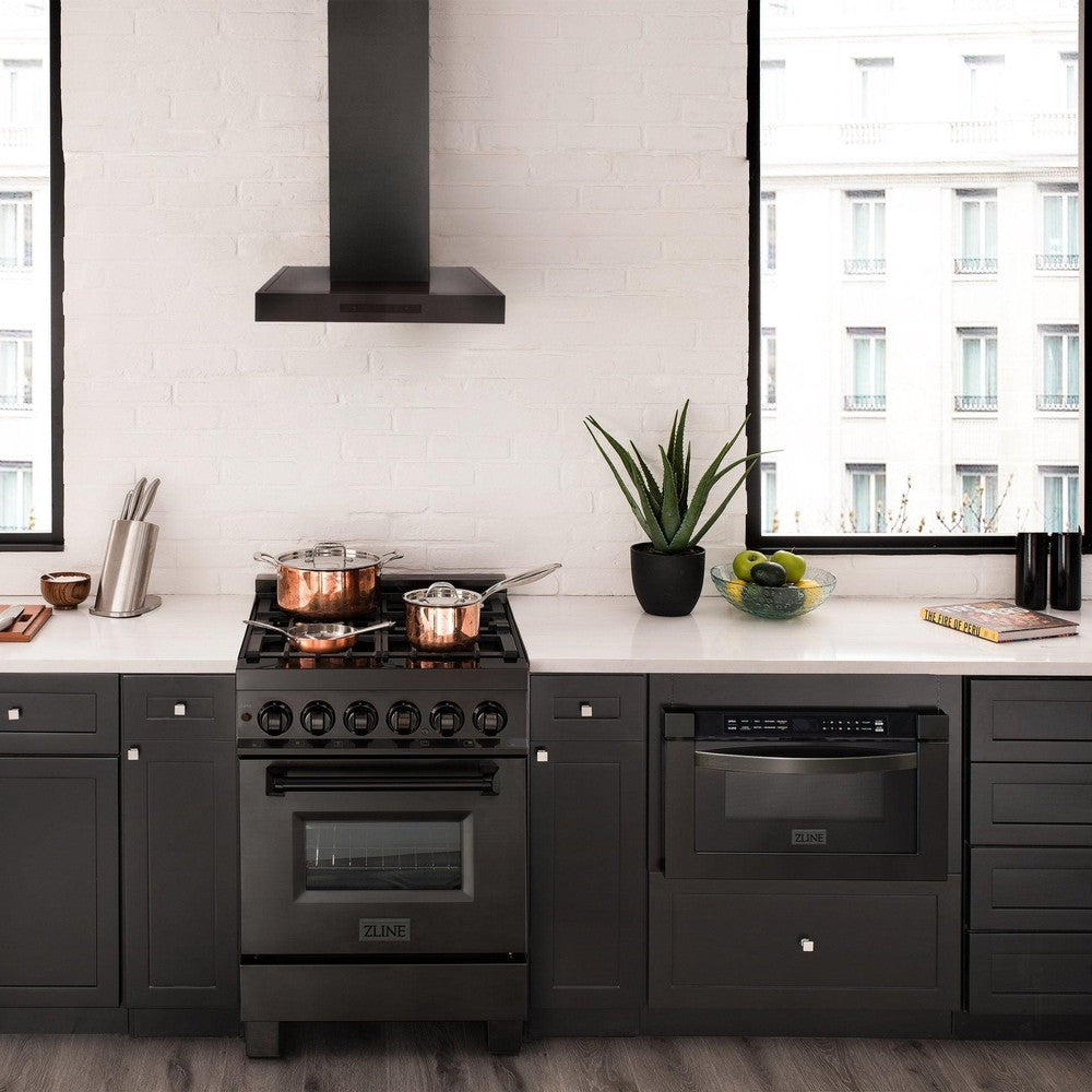 ZLINE Convertible Vent Wall Mount Range Hood in Black Stainless Steel (BSKEN) 