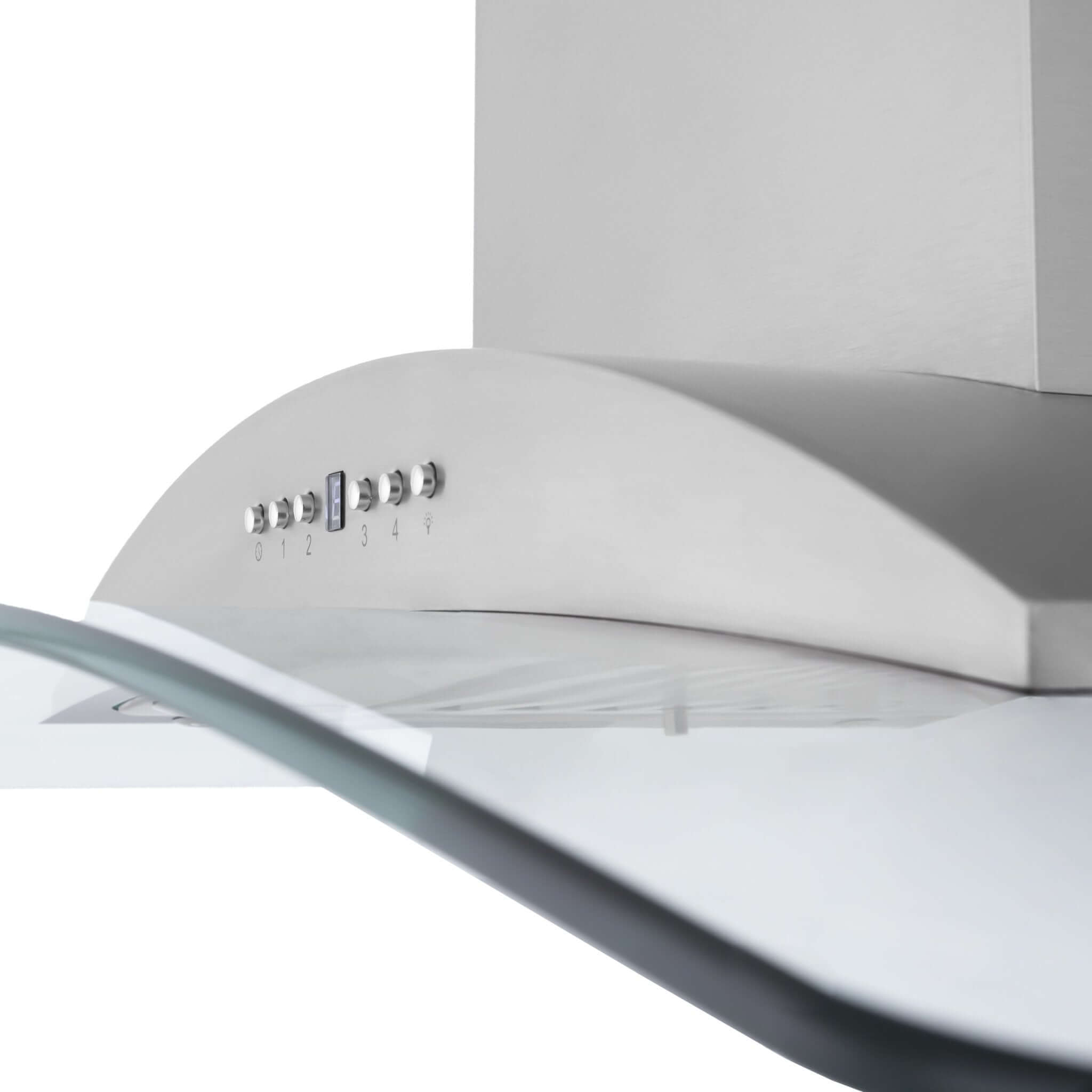 Glass canopy on ZLINE Convertible Vent Wall Mount Range Hood in Stainless Steel & Glass (KN).