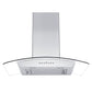ZLINE Convertible Vent Wall Mount Range Hood in Stainless Steel and Glass with Crown Molding (KZCRN) 