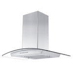 ZLINE Convertible Vent Wall Mount Range Hood in Stainless Steel and Glass with Crown Molding (KZCRN) 30 Inch