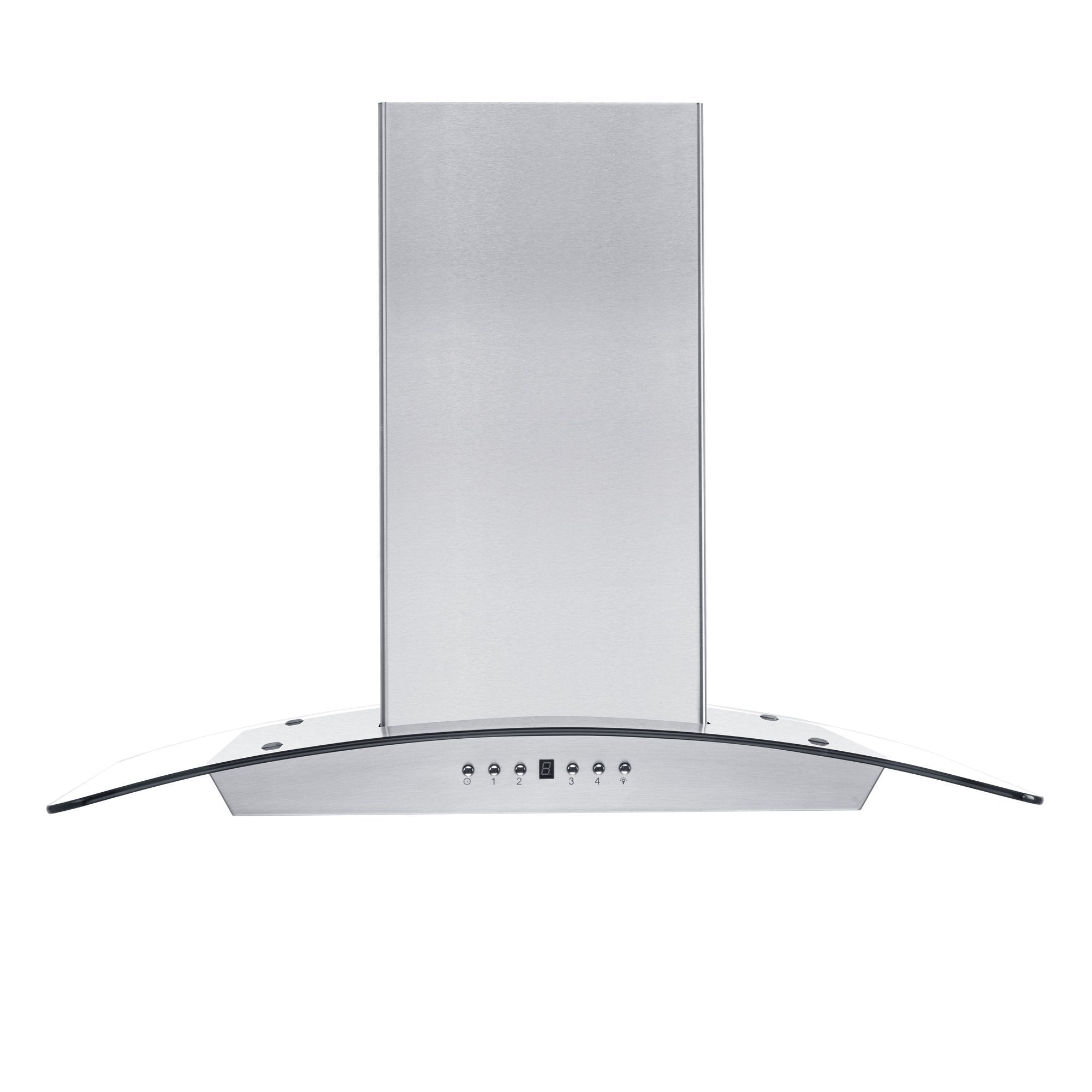 ZLINE Convertible Vent Wall Mount Range Hood in Stainless Steel & Glass with Crown Molding (KZCRN) front.
