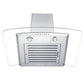 ZLINE Convertible Vent Wall Mount Range Hood in Stainless Steel and Glass with Crown Molding (KZCRN) 