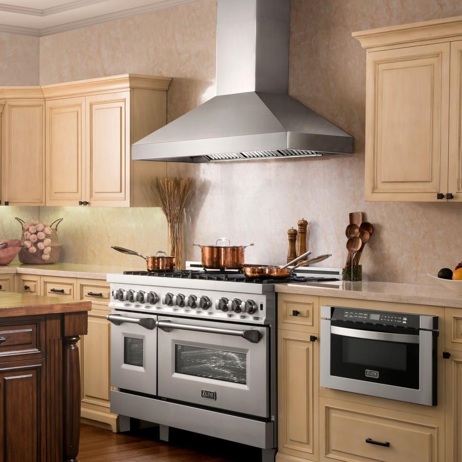 ZLINE Wall Mount Range Hood in Stainless Steel - Includes Remote Blower 400/700CFM Options (597-RD/RS) 