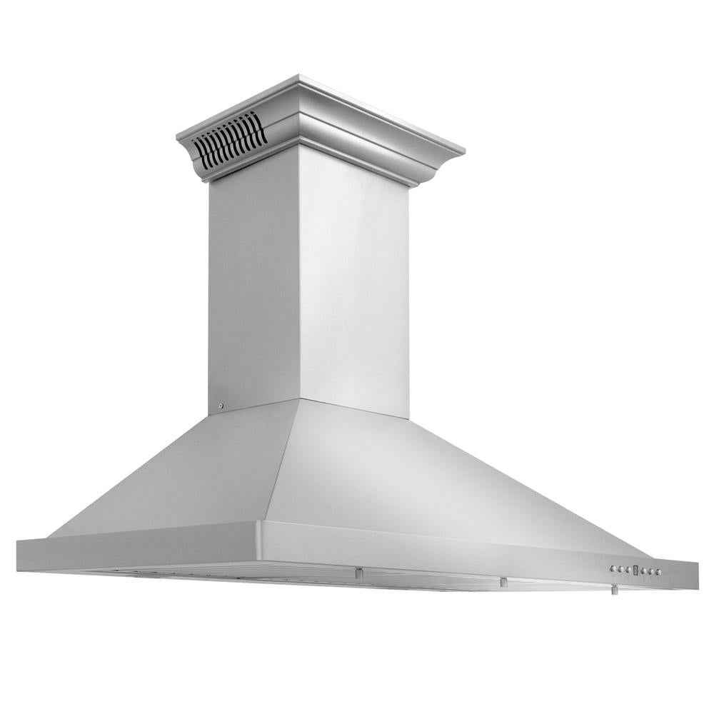 ZLINE CrownSound Ducted Vent Wall Mount Range Hood in Stainless Steel with Built-in Bluetooth Speakers (KBCRN-BT) 
