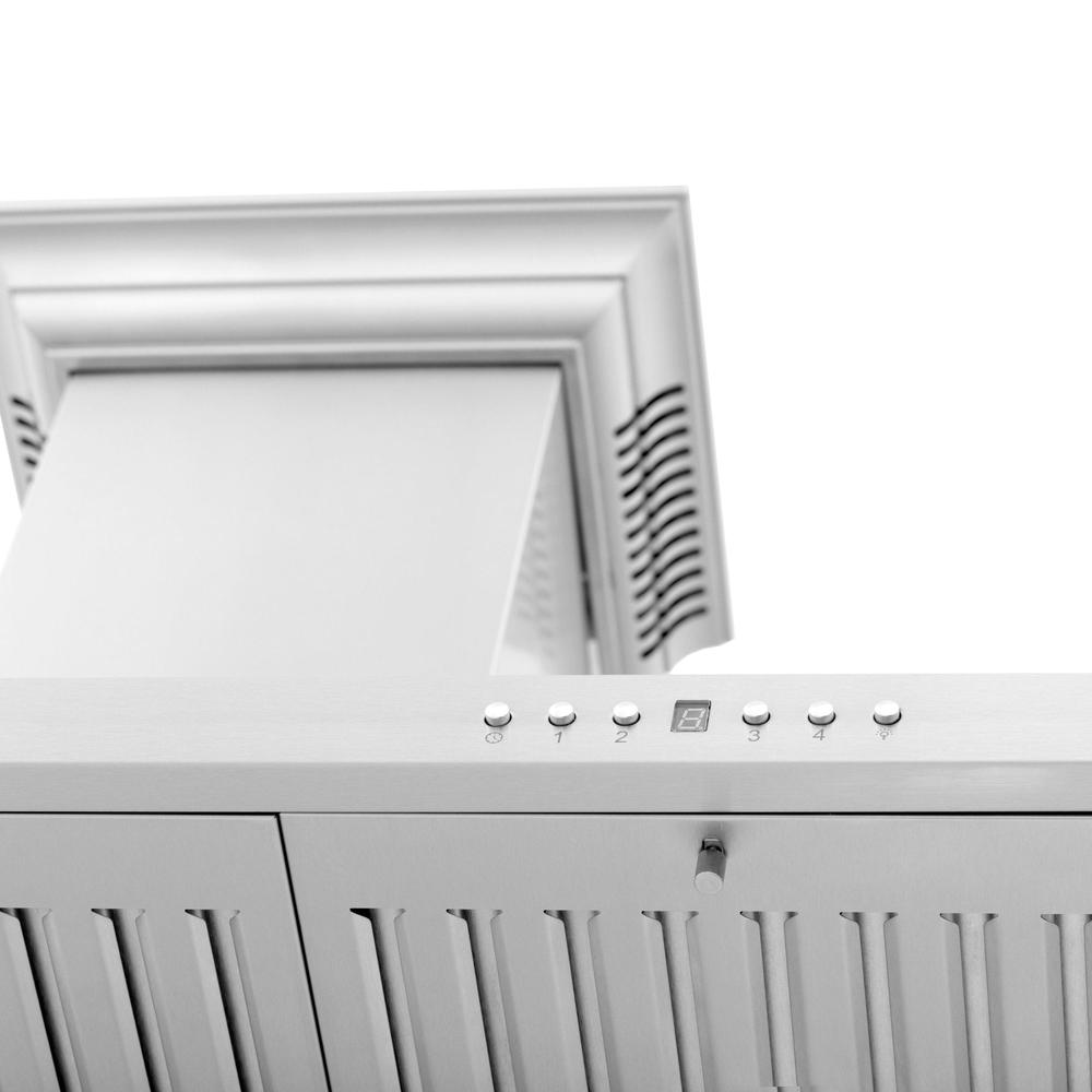 ZLINE CrownSound Ducted Vent Wall Mount Range Hood in Stainless Steel with Built-in Bluetooth Speakers (KBCRN-BT) 