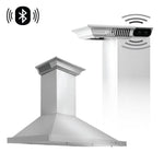 ZLINE CrownSound Ducted Vent Wall Mount Range Hood in Stainless Steel with Built-in Bluetooth Speakers (KBCRN-BT) 24 Inch