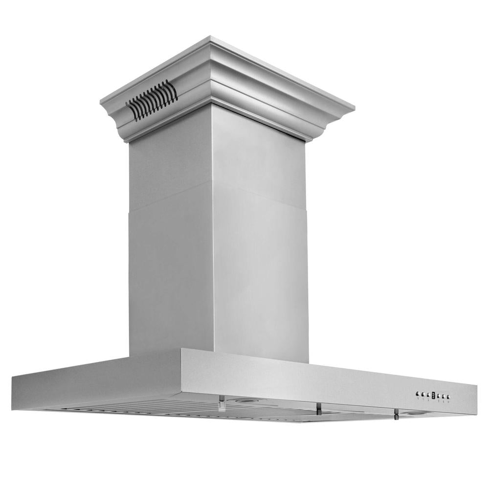 ZLINE Wall Mount Range Hood In Stainless Steel With Built-In ZLINE CrownSound Bluetooth Speakers (KECRN-BT) 