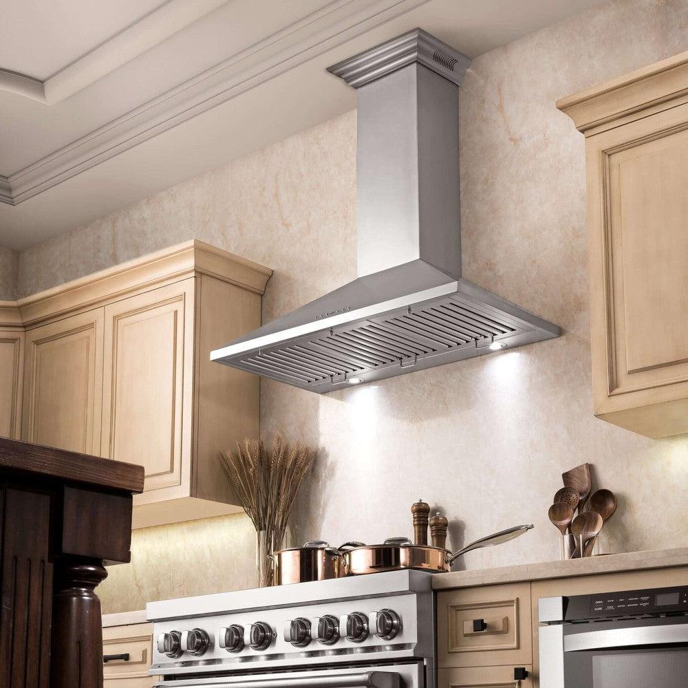 ZLINE 30 in. Ducted Vent Wall Mount Range Hood in Stainless Steel with Built-in ZLINE CrownSound Bluetooth Speakers (KL2CRN-BT) 
