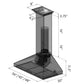 ZLINE Ducted Vent Wall Mount Range Hood in Stainless Steel with Built-in ZLINE CrownSound Bluetooth Speakers (KL3CRN-BT) dimensional diagram.
