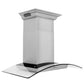 ZLINE Wall Mount Range Hood in Stainless Steel and Glass with Built-in CrownSound Bluetooth Speakers (KZCRN-BT) 36 inch