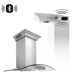 ZLINE Wall Mount Range Hood in Stainless Steel and Glass with Built-in CrownSound Bluetooth Speakers (KZCRN-BT) 