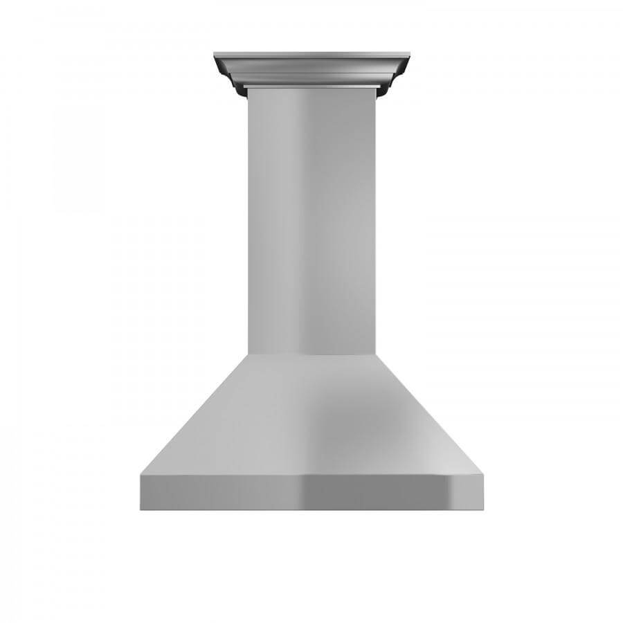ZLINE Professional Convertible Vent Wall Mount Range Hood in Stainless Steel with Crown Molding (597CRN) 