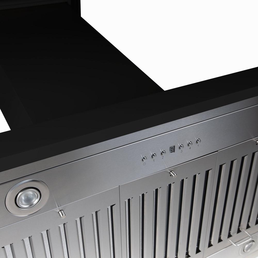 ZLINE Wooden Island Mount Range Hood in Black (KBiCC) 