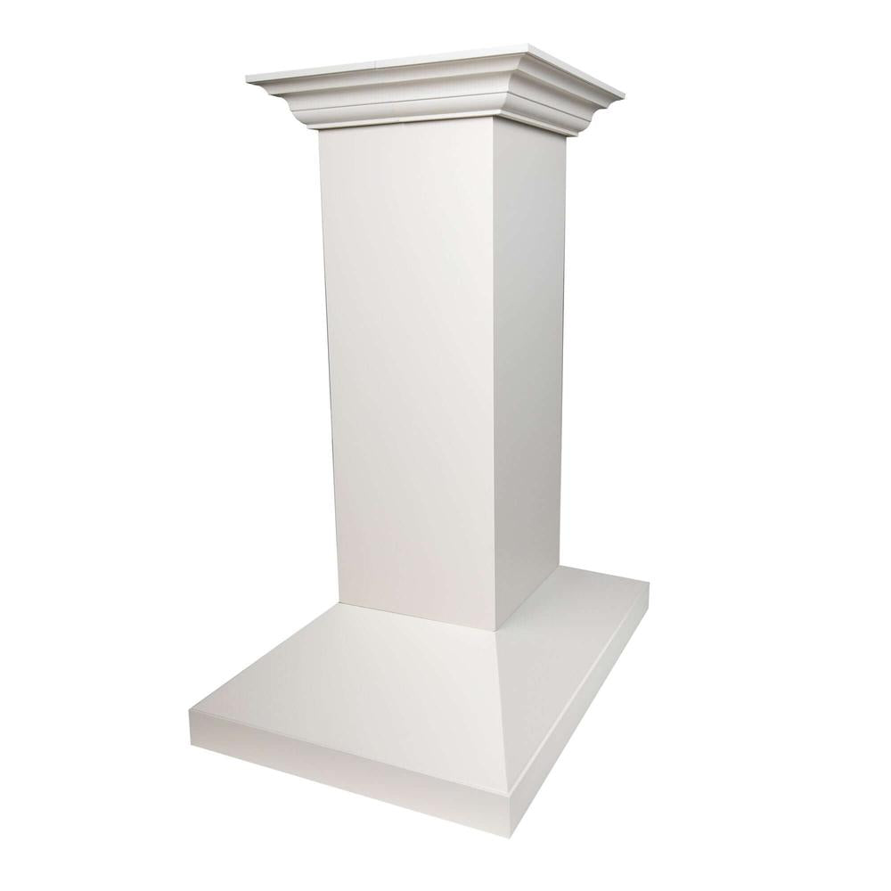 ZLINE Wooden Island Mount Range Hood in Cottage White (KBiTT) 30 Inch