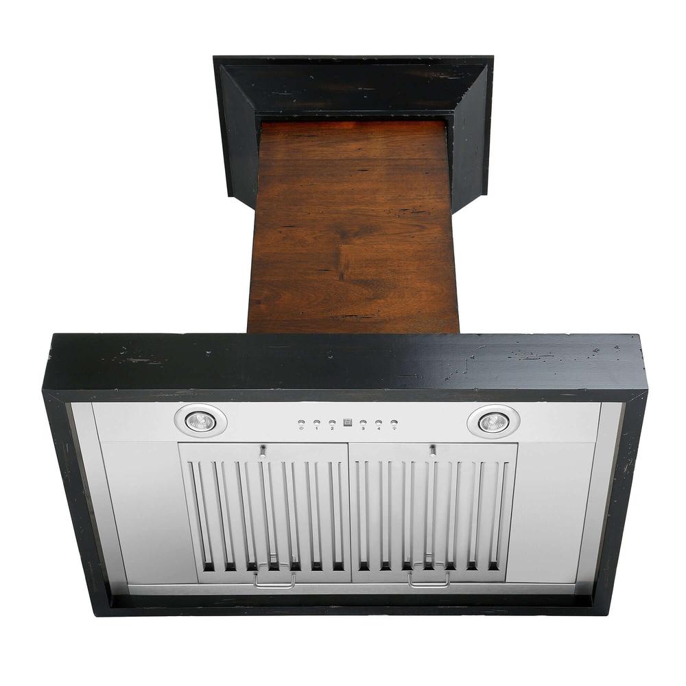 ZLINE 30 in. Convertible Vent Wooden Wall Mount Range Hood in Antigua and Walnut (KBAR-30) 30 Inch